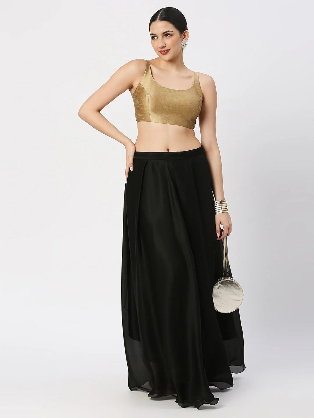 Gold Silk Sleeveless Blouse